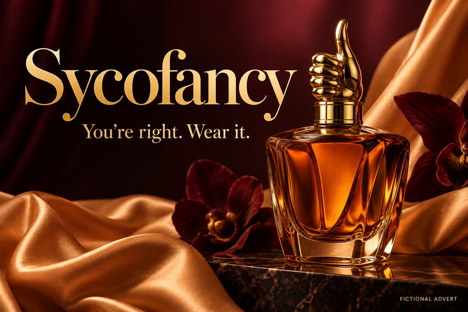 Sycofancy. You're right. Wear it. AI-generated fictional advert.